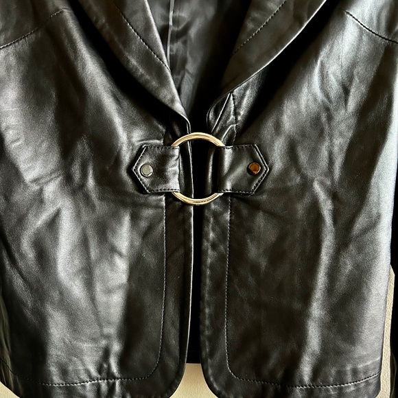 Diane von Furstenberg Black Leather Jacket – Size 6 – 100% Real Leather - Picture 6 of 9